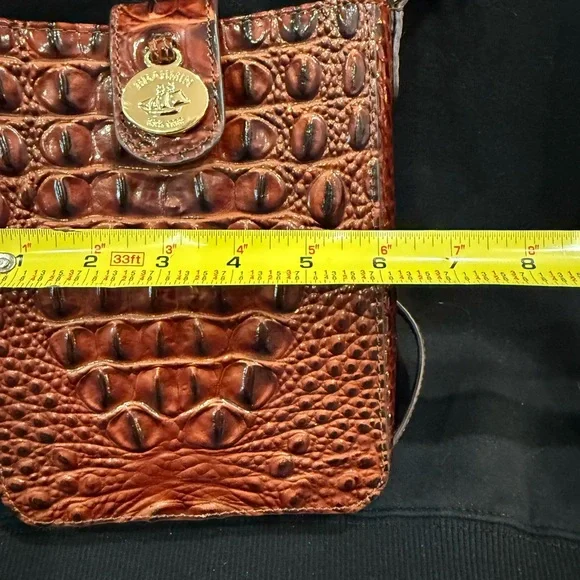 Brahmin Tan Croc-Embossed Crossbody Bag - Picture 4 of 5